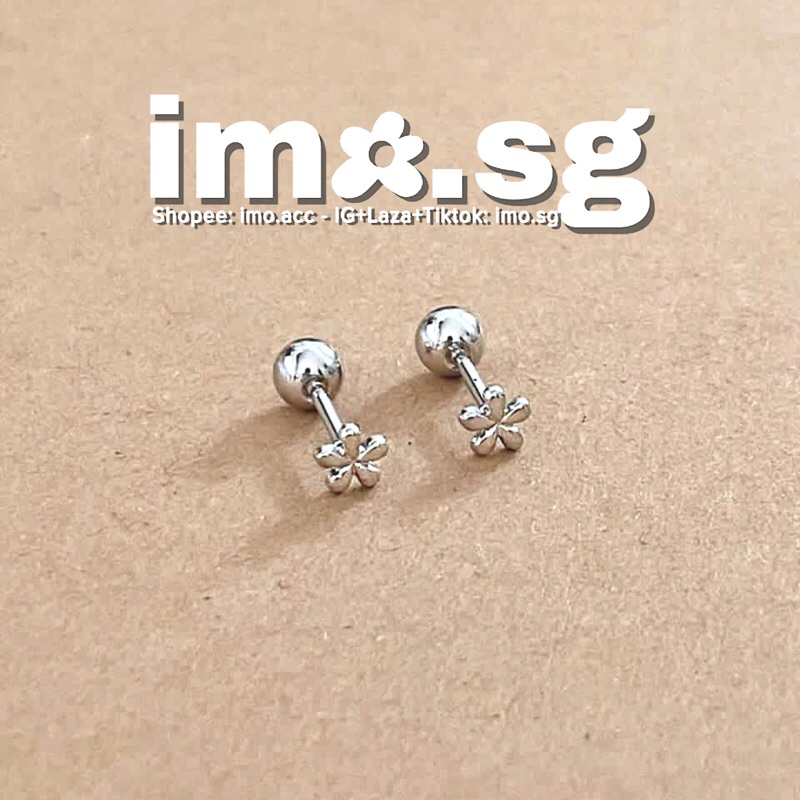 Bông tai hoa 5 cánh mini thép không gỉ imo.sg dễ thương đơn giản ngọt ngào dễ diện hằng ngày