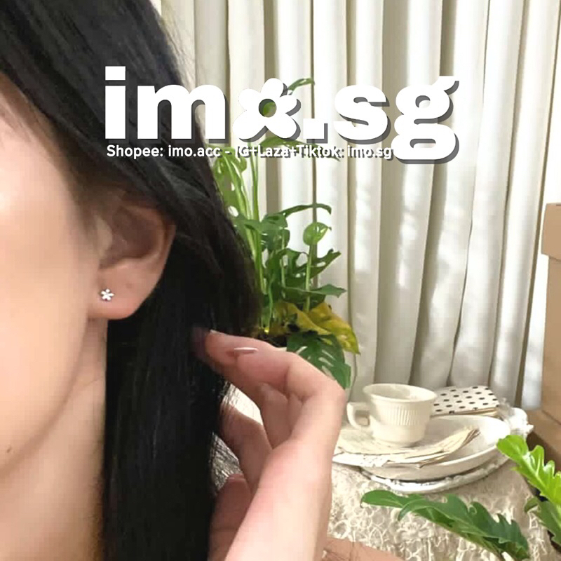Bông tai hoa 5 cánh mini thép không gỉ imo.sg dễ thương đơn giản ngọt ngào dễ diện hằng ngày