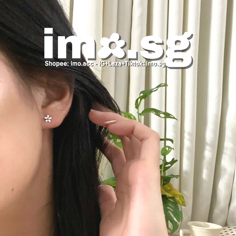 Bông tai hoa 5 cánh mini thép không gỉ imo.sg dễ thương đơn giản ngọt ngào dễ diện hằng ngày