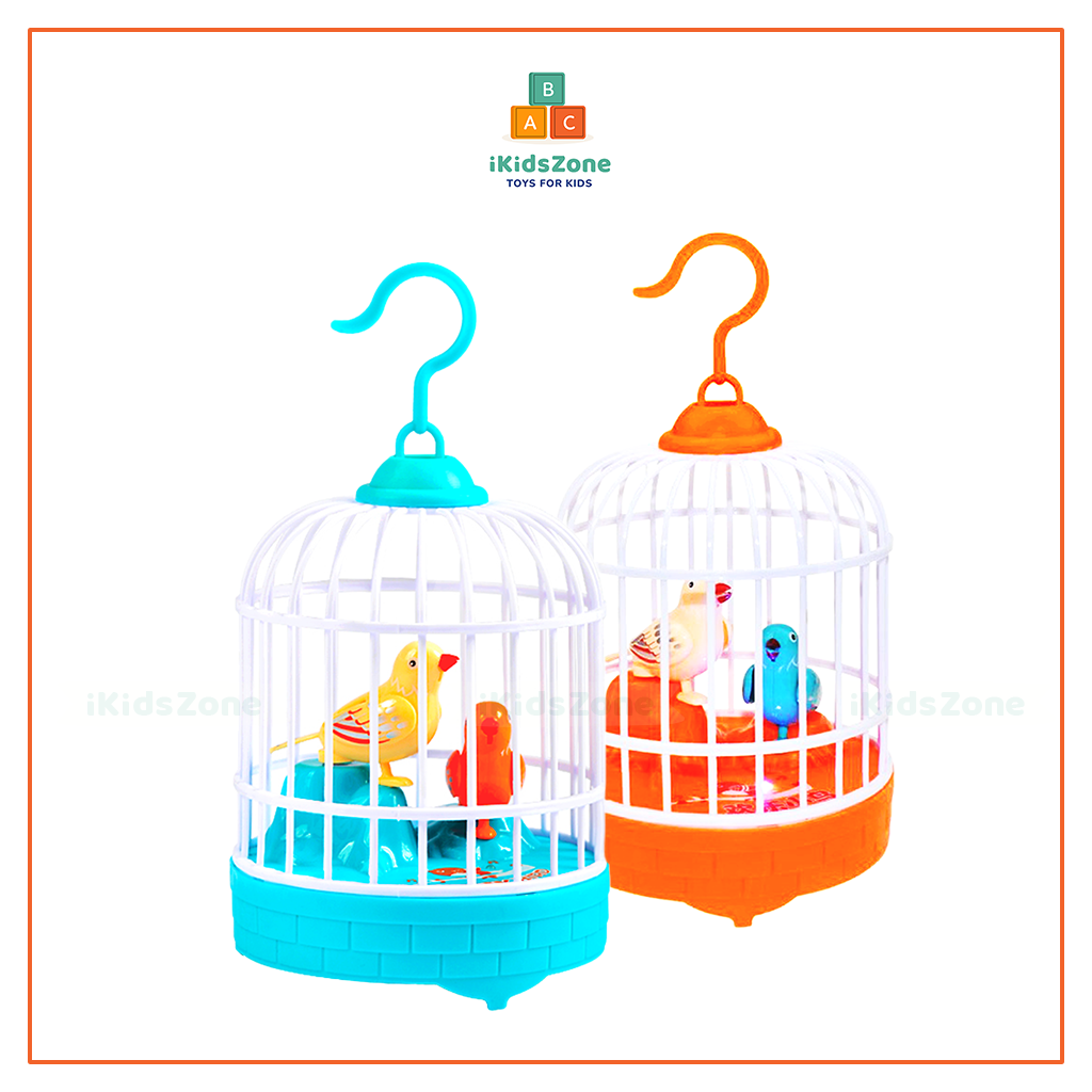 Đồ chơi lồng chim hót cảm ứng tiếng vỗ tay chạy bằng pin con thỏ, đồ chơi lồng chim cho bé sinh động