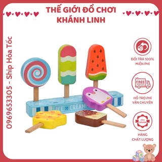 Đồ chơi vỉ kem Toywoo bằng gỗ cho bé