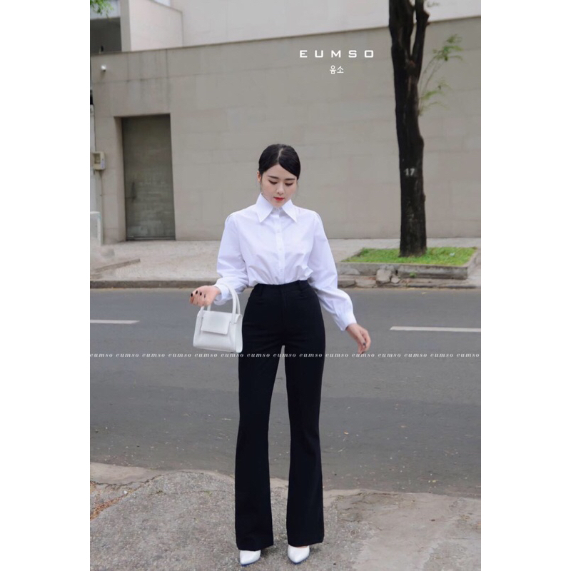EUMSO - Sơmi trắng basic LARA WHITE SHIRT
