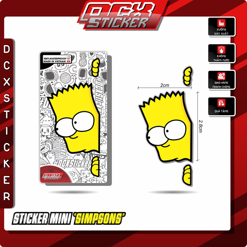 Sticker Simpsons | Hình Dán Simpsons | Dán Biển Số Xe , Phụ Kiện , Điện Thoại , Ipad , Bình Nước , Laptop | STK-011