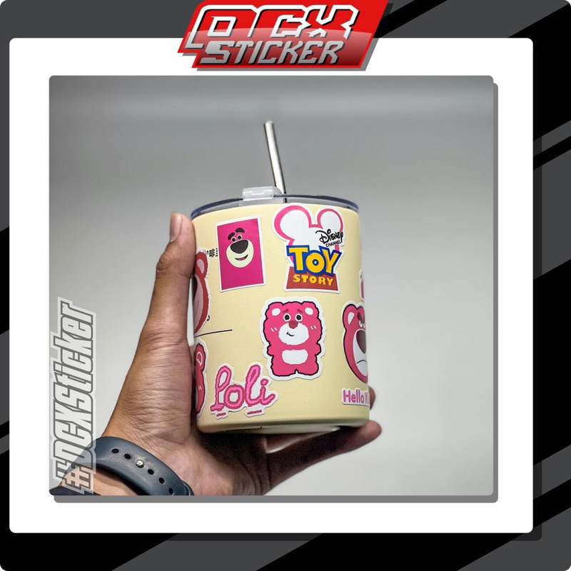 Sticker Gấu Dâu Trang Trí | Hình Dán Gấu Dâu Lotso Cute Dán Mũ Bảo Hiểm Điện Thoại Laptop Sổ Bình Nước | STK-003