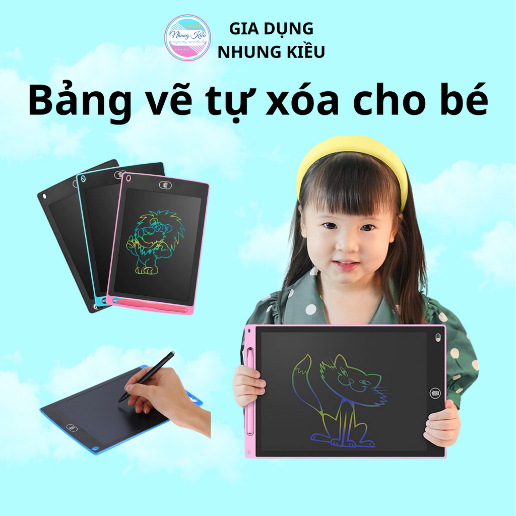 Bảng vẽ điện tử, Bảng vẽ tự xóa cho bé, lcd thông minh, đa sắc, đơn sắc, cảm ứng cao cấp ,đồ chơi giáo dục cho trẻ em