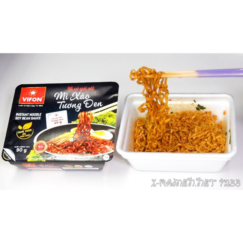 1 thùng mì xào tương đen Vifon 18 khay-Sỉ thùng mì trộn tương đen giao hoả tốc