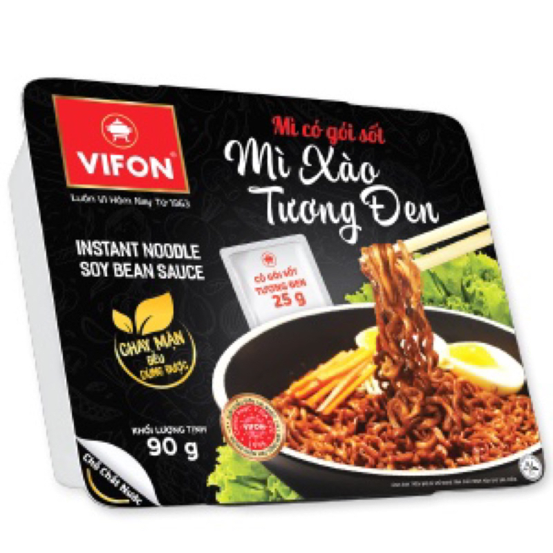 1 thùng mì xào tương đen Vifon 18 khay-Sỉ thùng mì trộn tương đen giao hoả tốc