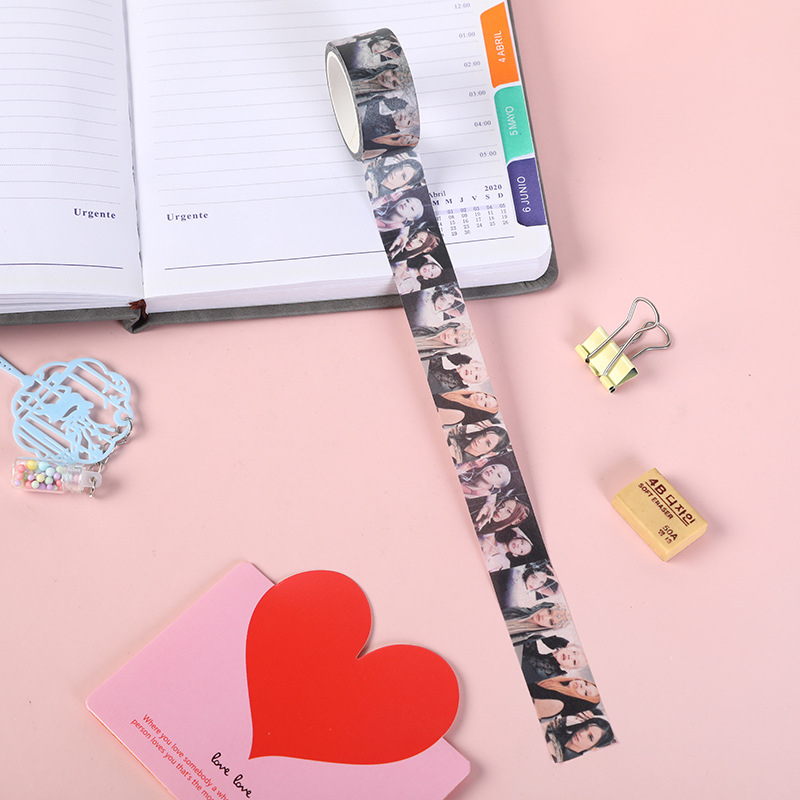 BĂNG KEO/ STICKER CUỘN IN HÌNH BLACKPINK DÁN TRANG TRÍ SỔ TAY