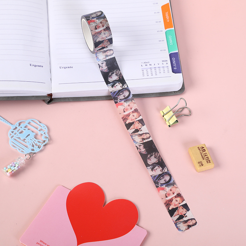 BĂNG KEO/ STICKER CUỘN IN HÌNH BLACKPINK DÁN TRANG TRÍ SỔ TAY