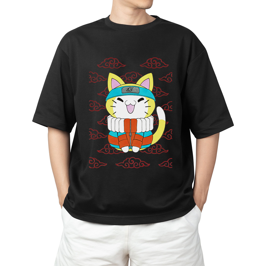 Áo Thun Naruto Local Brand HAVANA In Hình Anime Mèo Dễ Thương Form Rộng Vải Cotton Nam Nữ Unisex Mã 096