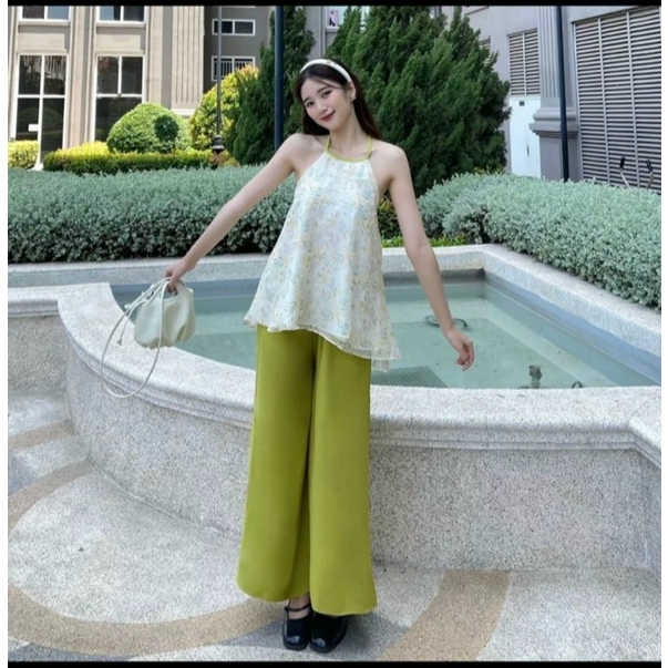 SET ÁO VOAN KÈM QUẦN LỤA FOM DÀI THIẾT KẾ HỞ LƯNG CÁ TÍNH ( FREESIZE DƯỚI 55KG )