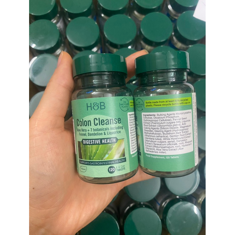 Viên uống thải độc ruột , đại tràng Holland & Barrett Aloe Vera Colon Cleanse 120 viên