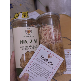 MỰC MIX 2 VỊ 300g ( Mực cán xé sợi + Mực hấp nước dừa)