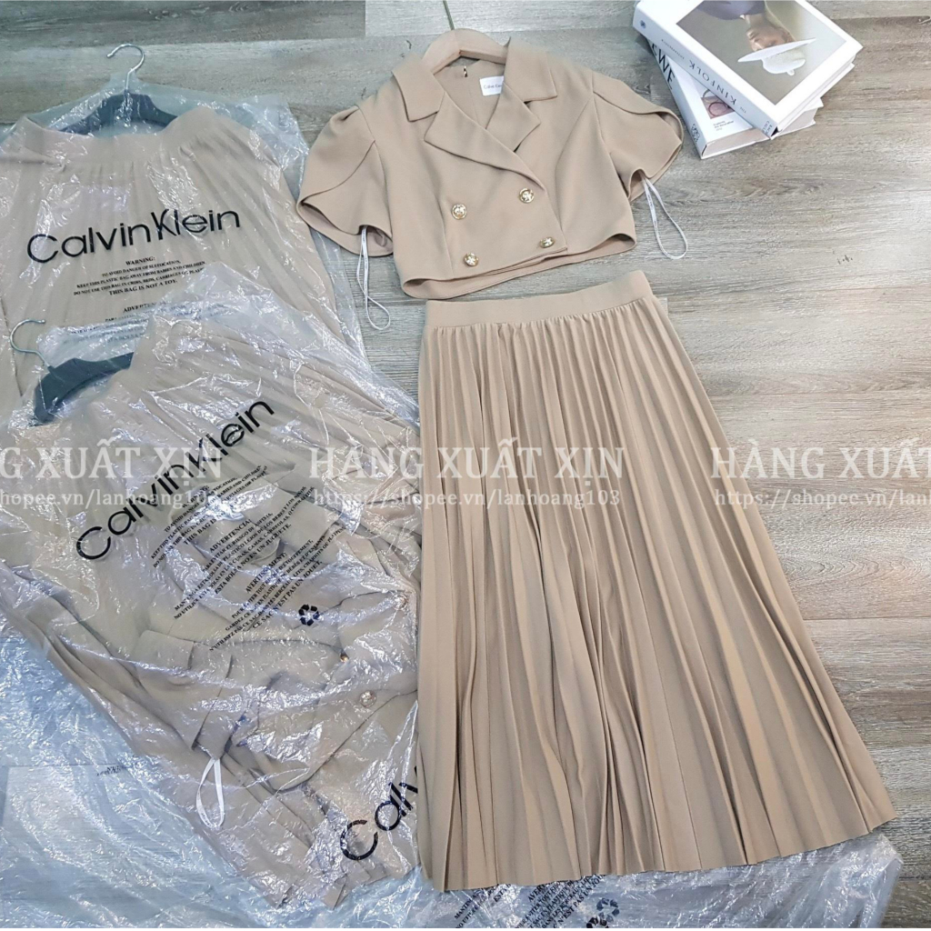 Bộ áo crop và chân váy dáng dài CK - Set đồ nữ áo crop và chân váy bút chì CK chất mềm đẹp, co giãn (nhiều màu)
