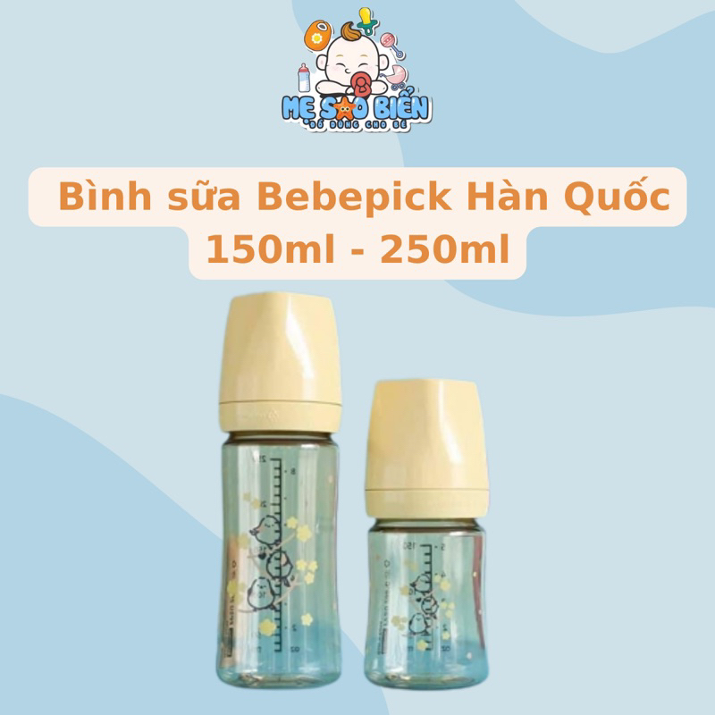 Bình sữa Bebepick 150ml-250ml Hàn Quốc (tuỳ chọn núm ty)