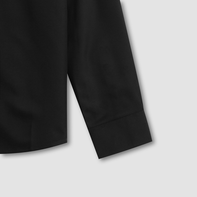 Áo sơ mi nam dài tay Trắng Đen cổ bẻ DEWENS Fullbox, Vải cotton dệt dày dặn, thoáng mát