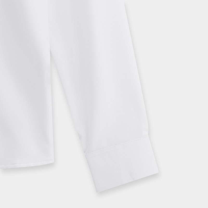 Áo sơ mi nam dài tay Trắng Đen cổ bẻ DEWENS Fullbox, Vải cotton dệt dày dặn, thoáng mát