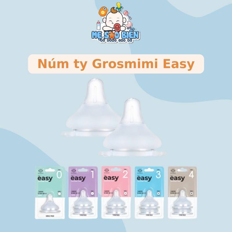 Núm ti bình sữa Grosmimi EASY Hàn Quốc