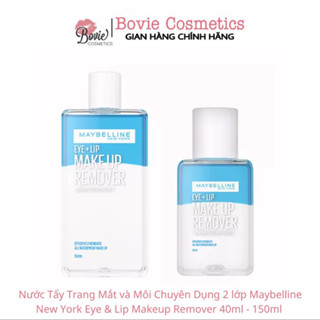 Nước Tẩy Trang Mắt và Môi Chuyên Dụng 2 lớp Maybelline New York Eye & Lip Makeup Remover 40ml - 150ml - Bovie