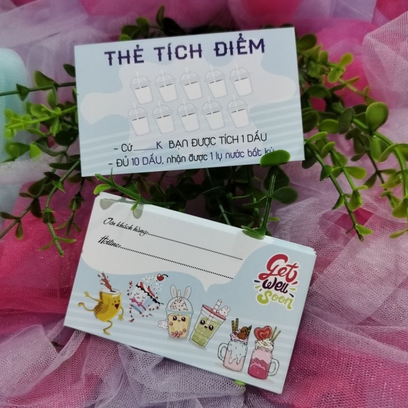THẺ TÍCH ĐIỂM TRÀ SỮA - CARD TÍCH ĐIỂM COFFEE- PHIẾU TÍCH ĐIỂM GIẢI KHÁT