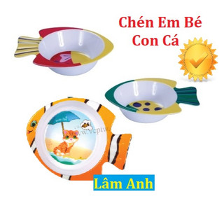 Tô chén ăn dặm em bé hình con cá