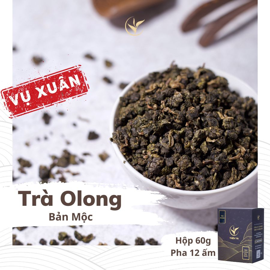 Trà Olong Bảo Lộc Lâm Đồng Trà Vụ Xuân Hảo Hạng Thiện Tài Hộp 60gram Hảo Hạng Biếu Tặng