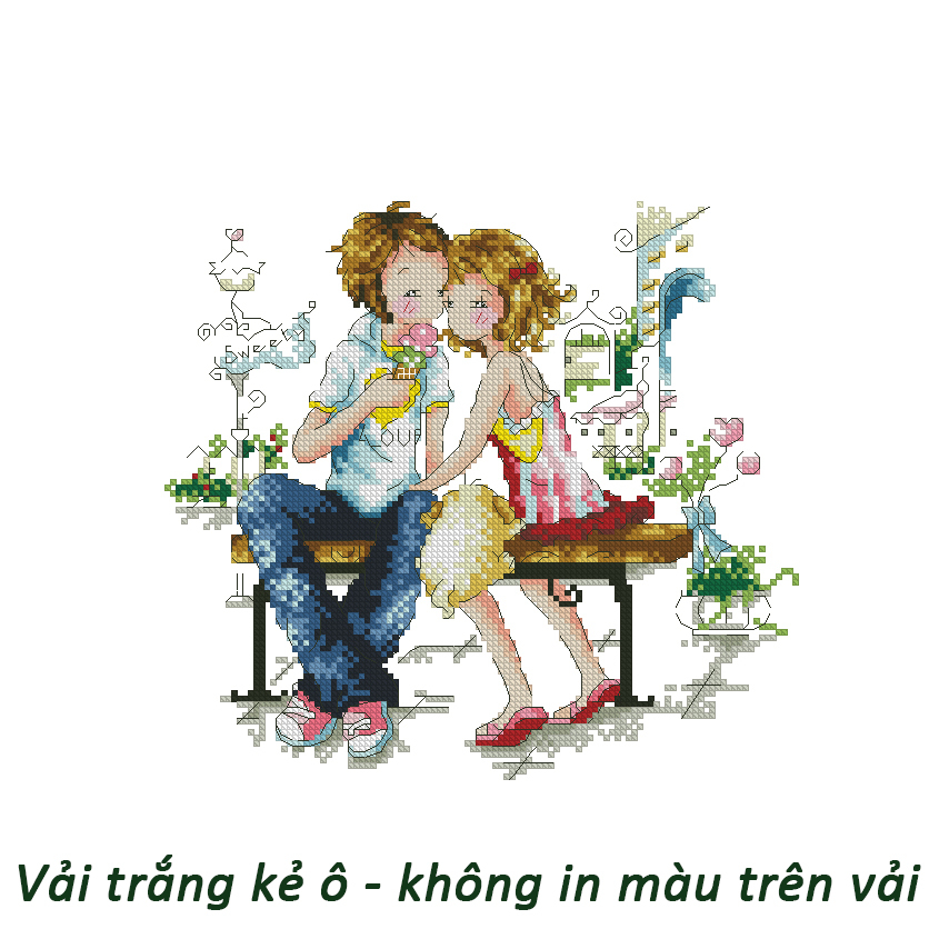 Tranh thêu chữ thập không in màu trên vải - soda036 (29 x 27 cm)