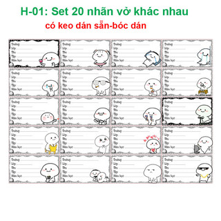Nhãn vở Meme đầu Tròn - Nhãn dán Meme Meme đầu Tròn