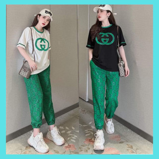 Bộ Đồ Nữ Đi Chơi Bigsize - Bộ Quần Áo Nữ Thể Thao Mùa Hè Quần Dài Thun Cotton Cổ Tròn Form Rộng Đẹp