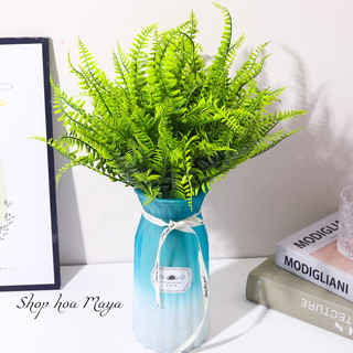 Hoa giả - Cành dương xỉ 7 nhánh dài 42cm decor trang trí nhà cửa quán cafe siêu đẹp