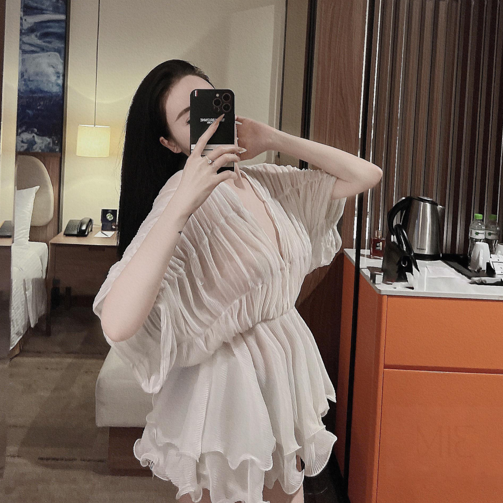 Aó dập ly viền bèo mẫu mới sang chảnh - MIE
