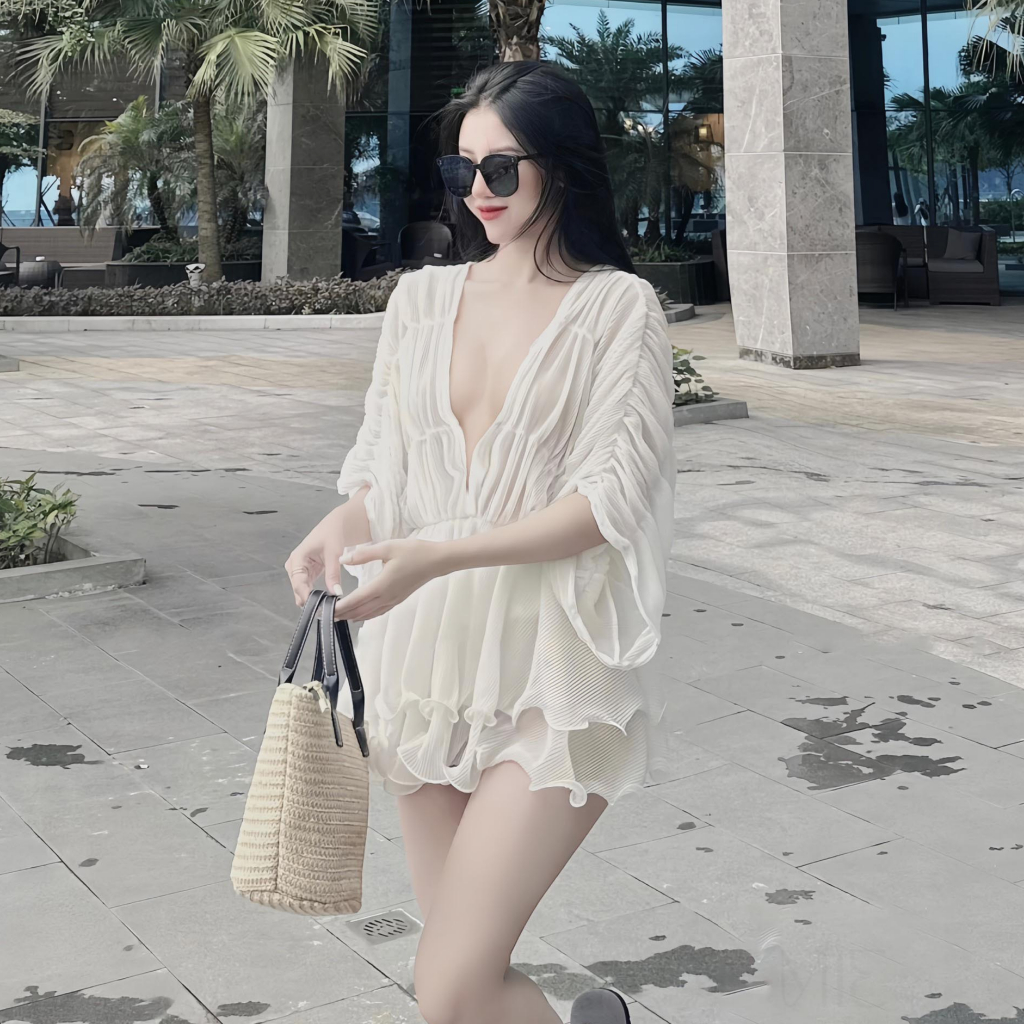 Aó dập ly viền bèo mẫu mới sang chảnh - MIE