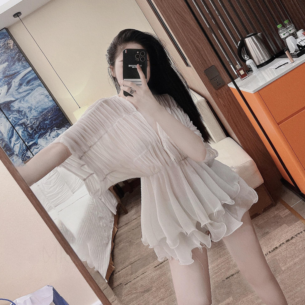 Aó dập ly viền bèo mẫu mới sang chảnh - MIE