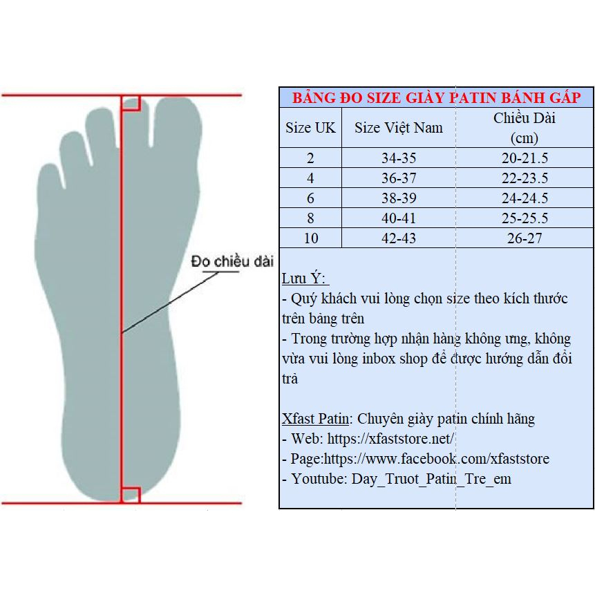 Giày trượt thể thao, giày trượt patin, giày patin gấp bánh, 4 bánh gấp gọn đa năng