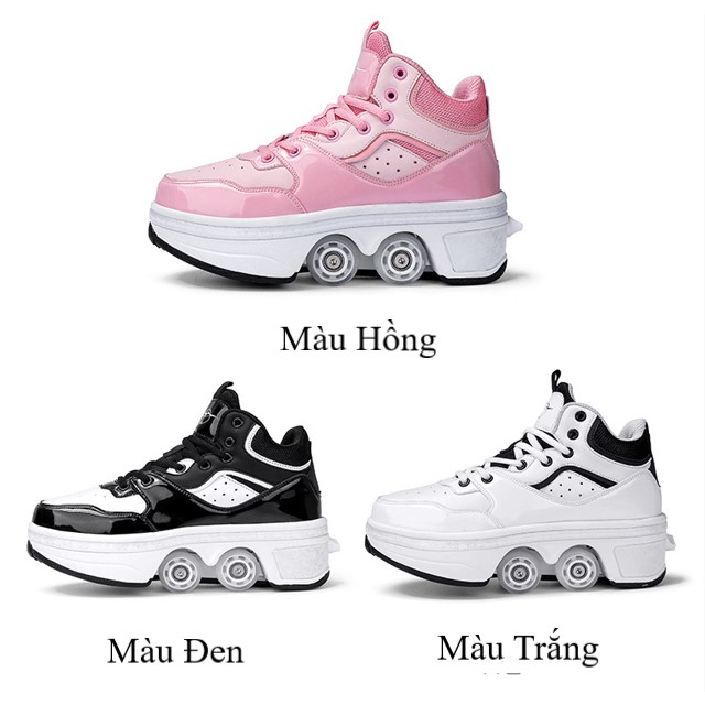 Giày trượt thể thao, giày trượt patin, giày patin gấp bánh, 4 bánh gấp gọn đa năng