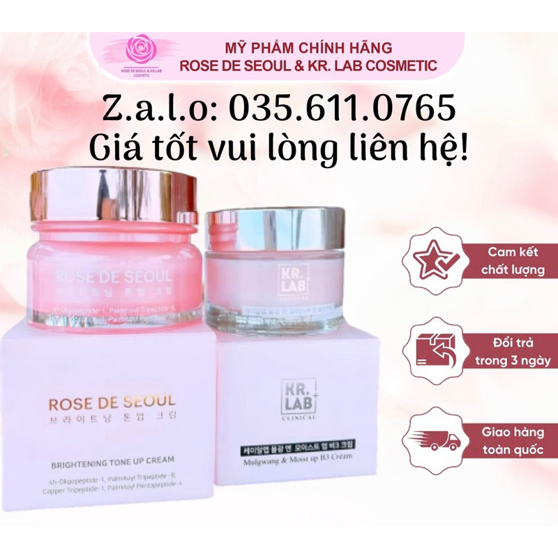 Combo kem ngày chống nắng và kem mulwang rose de seoul