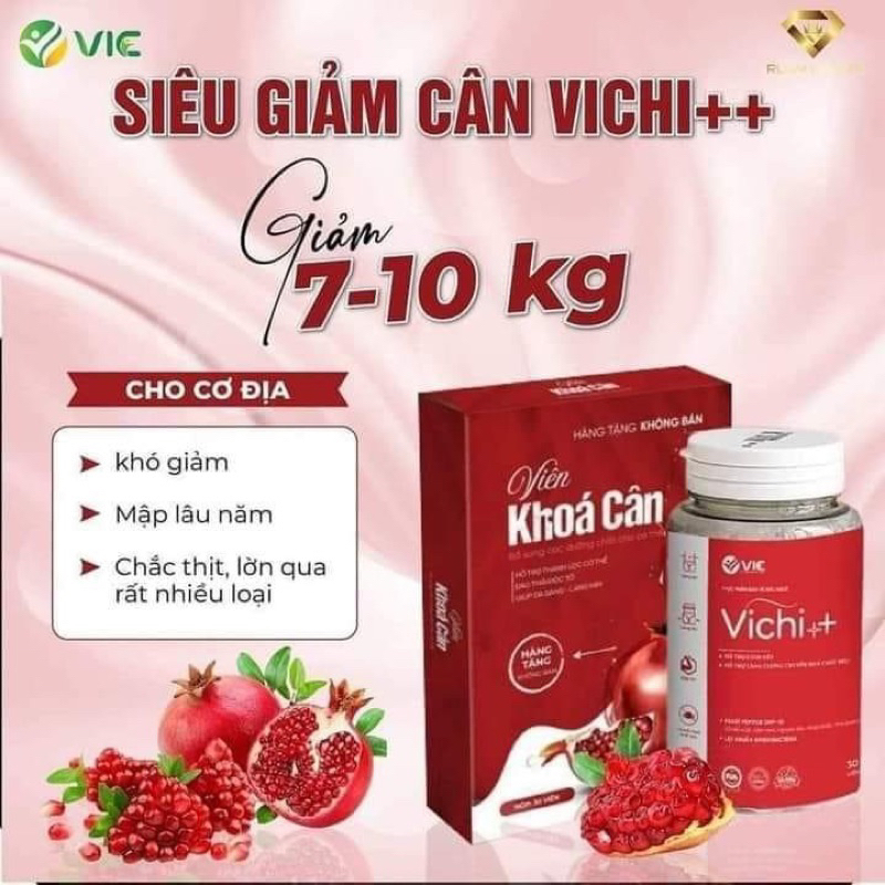 Giảm cân VICHI ++ mẫu mới dành cho cơ địa mỡ rắn tặng kèm khoá cân l