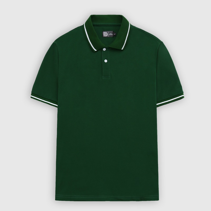Áo Polo nam DEWENS, chất vải cotton, co giãn thoải mái chuẩn form, 4 màu sang trọng - thanh lịch/ Polo trơn phối sọc cổ