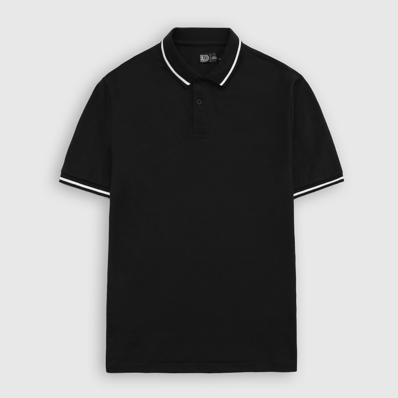 Áo Polo nam DEWENS, chất vải cotton, co giãn thoải mái chuẩn form, 4 màu sang trọng - thanh lịch/ Polo trơn phối sọc cổ