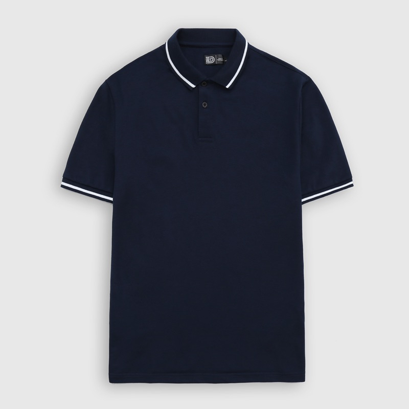 Áo Polo nam DEWENS, chất vải cotton, co giãn thoải mái chuẩn form, 4 màu sang trọng - thanh lịch/ Polo trơn phối sọc cổ