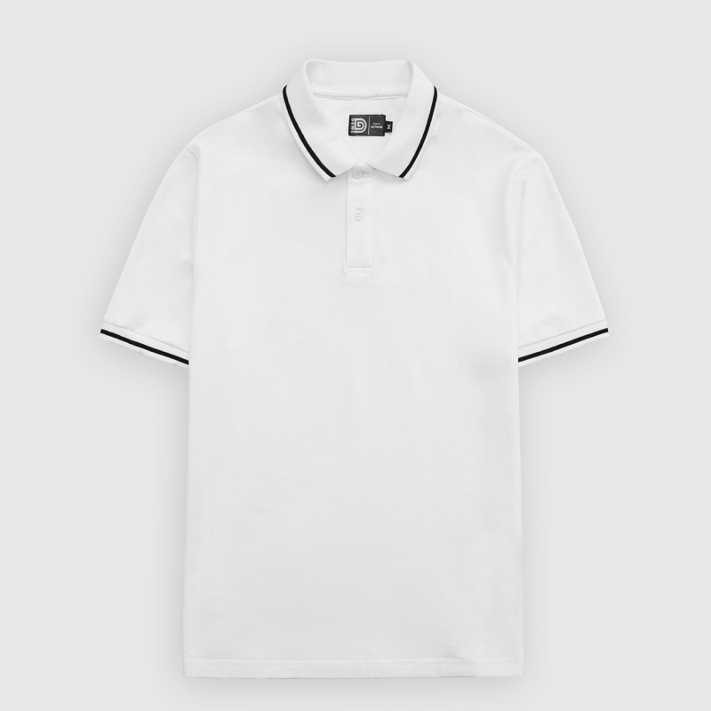 Áo Polo nam DEWENS, chất vải cotton, co giãn thoải mái chuẩn form, 4 màu sang trọng - thanh lịch/ Polo trơn phối sọc cổ