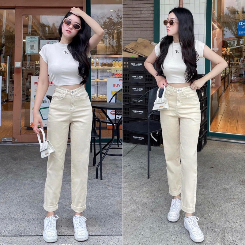 Quần momjeans trơn ZR