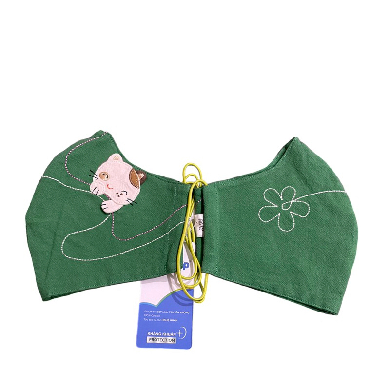 Khẩu trang vải người lớn kháng khuẩn 100% cotton PET SHOP cute size M