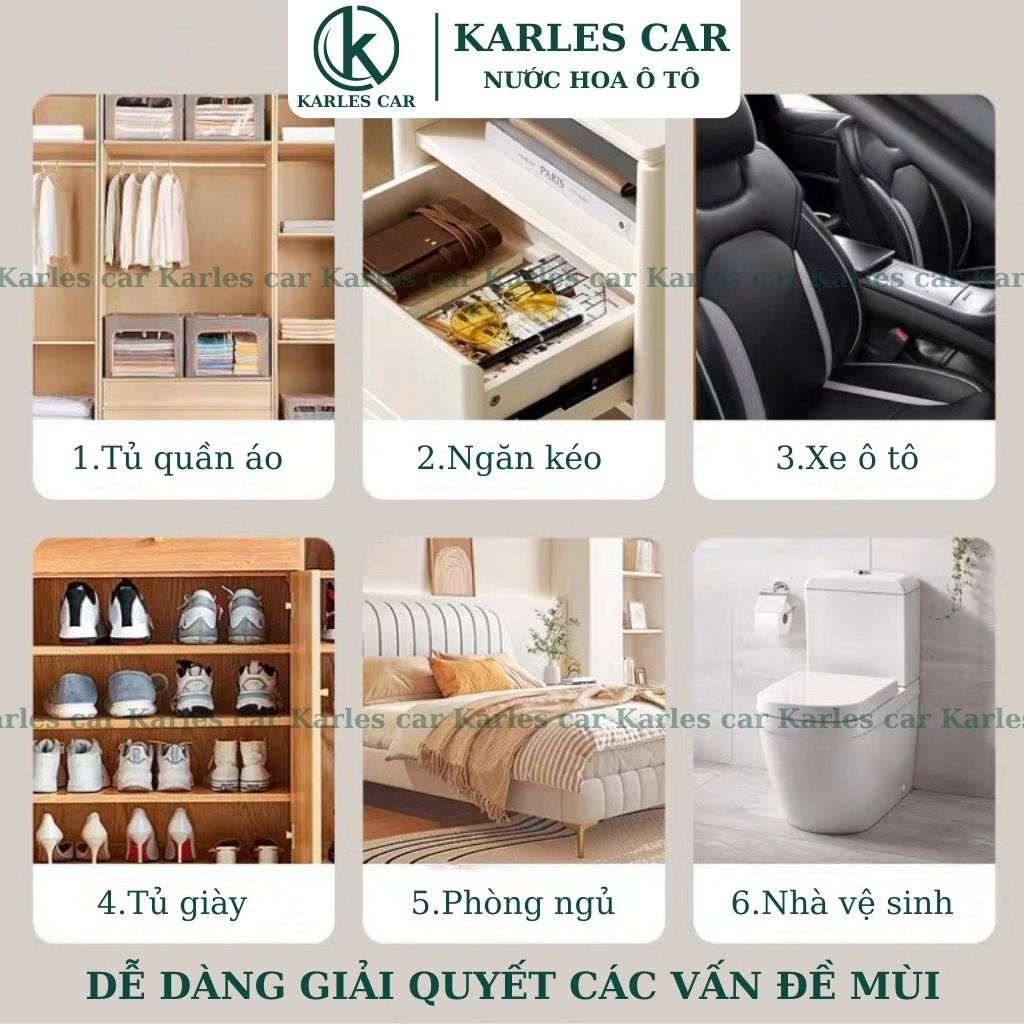 Túi Thơm Treo Xe Ô Tô, Túi Than Hoạt Tính Hút Mùi Lọc Không khí Gồm Nhiều Mùi Hương