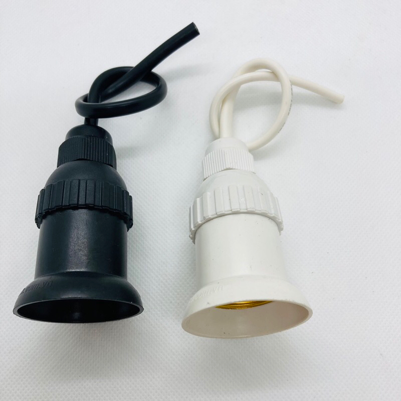 Đuôi đèn chống nước ren xoáy E27 SOPOKA có dây dài 20cm - chuôi đèn ngoài trời chịu mưa có dây sẵn gắn bóng Led E27