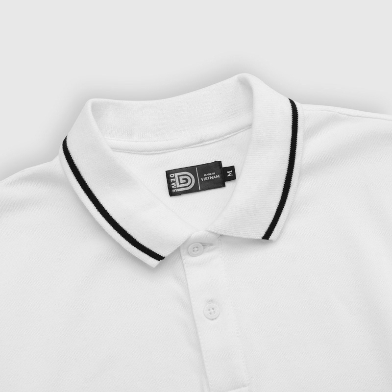 Áo Polo nam DEWENS, chất vải cotton, co giãn thoải mái chuẩn form, 4 màu sang trọng - thanh lịch/ Polo trơn phối sọc cổ