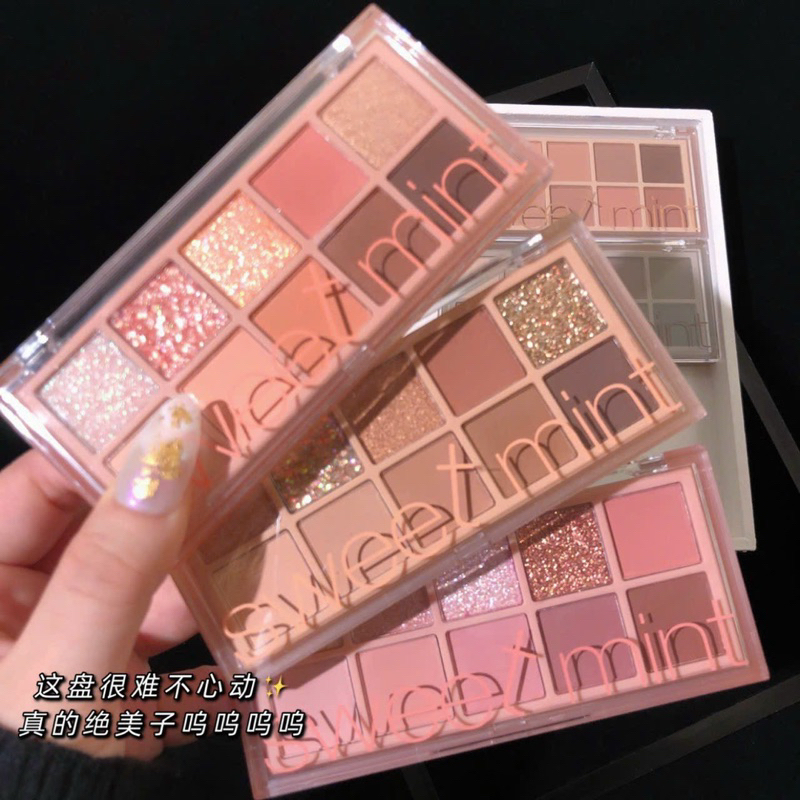 Bảng phấn nhủ mắt kim tuyến Sweet Mint 10 ô