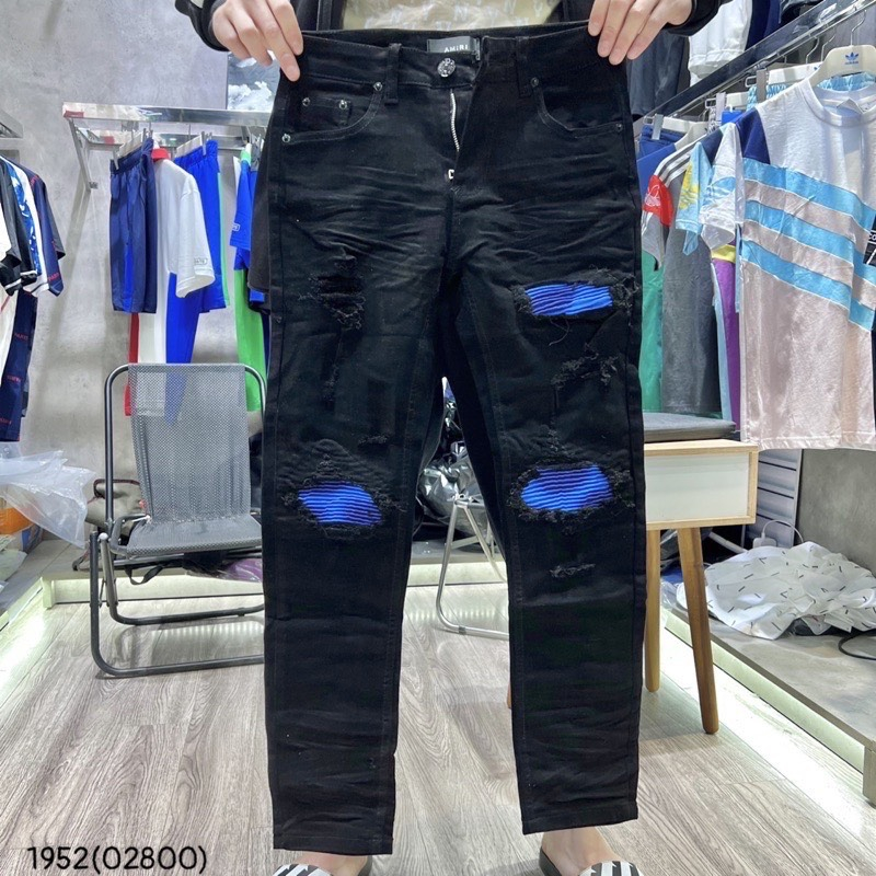 Quần jean nam cao cấp phối rách vá lót trong chất vải denim dày dặn, co dãn, phong cách giá rẻ LTS-NEW | BigBuy360 - bigbuy360.vn