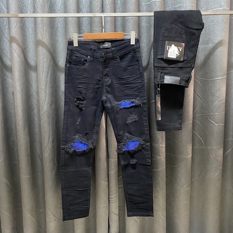 Quần jean nam cao cấp phối rách vá lót trong chất vải denim dày dặn, co dãn, phong cách giá rẻ LTS-NEW | BigBuy360 - bigbuy360.vn