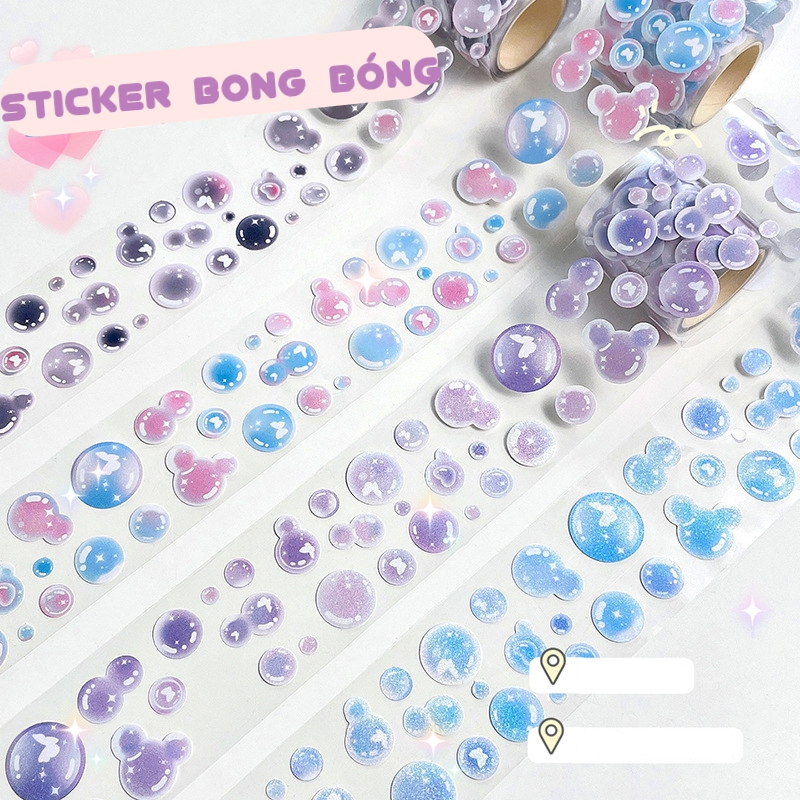 Sticker bong bóng 30cm trang trí toploader hình dán lấp lánh dễ thương trang trí toploader/ album/ sổ tay